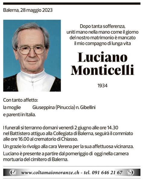 corriere del ticino necrologia.